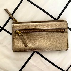 Gold Fossil wallet